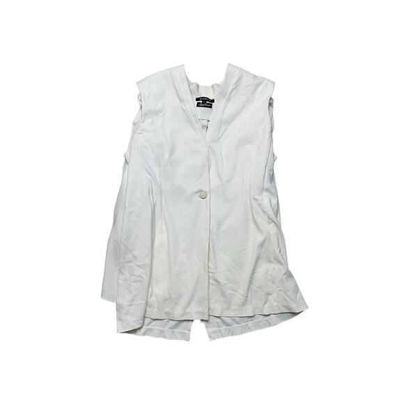 Mi Jong Lee Designer Off White Sleeveless Top With Attached Cape 10 - Picture 3 of 6